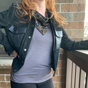 Suede leather jacket